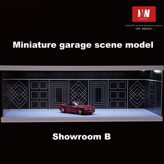 Diorama 1:64 Scale Diecast Car Garage Model, LED Lighting Shown, City Street Showroom Parking Lot, Multi Combination Exhibition Hall Scene Display Collection