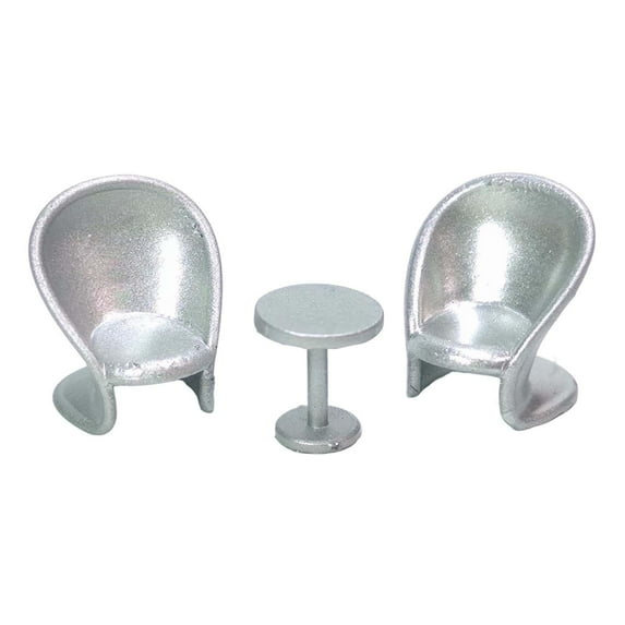 Diorama Furniture 1:87 Figures decor Table and Chair Set Collectors Item DIY Model Diorama Toys Miniature Figure People Models Argent