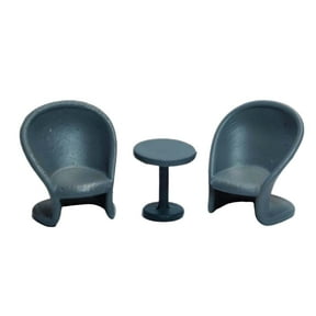 Diorama Furniture 1:87 Figures decor Table and Chair Set Collectors Item DIY Model Diorama Toys Miniature Figure People Models Grey