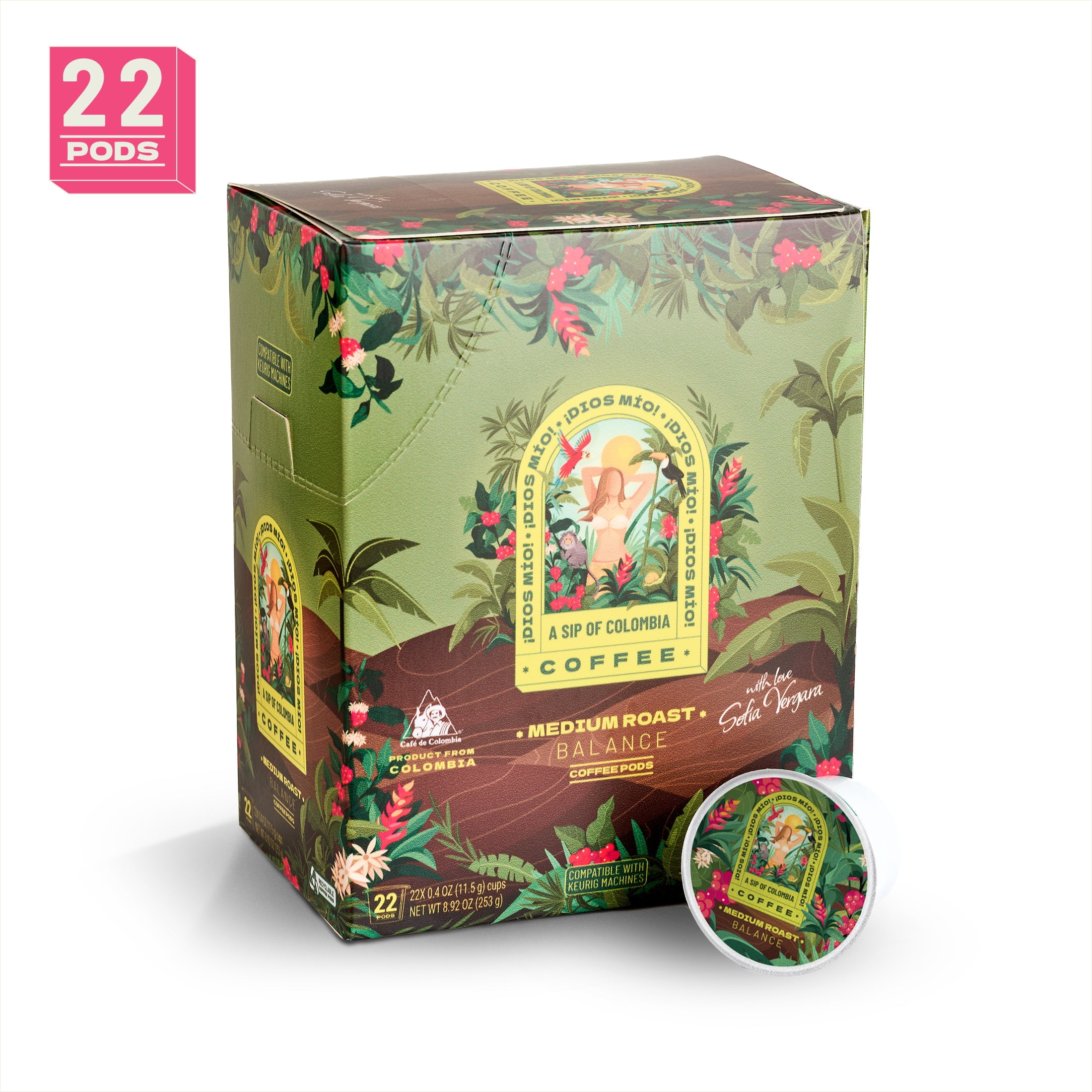 Dios Mio Coffee by Sofia Vergara, Colombian Light Roast Coffee
