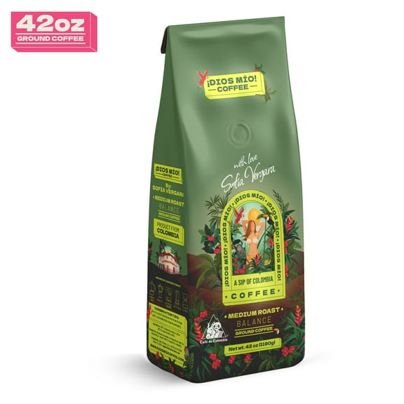 Dios Mio Coffee by Sofia Vergara, Premium Ground Colombian Coffee, Medium Roast, 42oz, Bag