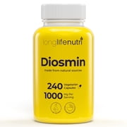 LongLifeNutri Diosmin 1000mg لدعم صحة الدورة الدموية، إمداد لمدة 4 أشهر، صنع في الولايات المتحدة الأمريكية