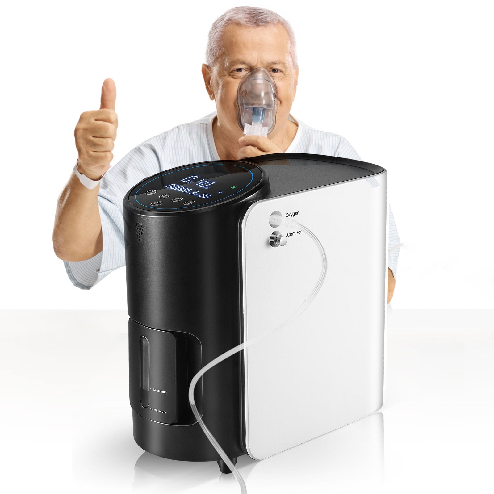 Diosmio Lightweight&Household&Classic Oxygen Machine Tube& 1-7L/min Adjustable&Continuous 93% with ccessories- V17