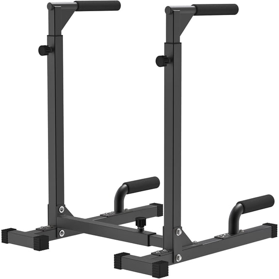 Dip Bar, Adjustable Width & Height Dip Station  Gym Fitness Equipment, 800lbs Capacity, Multifunctional Strength  Dip Stand with Push Up Bar for Tricep Dips, L-Sits