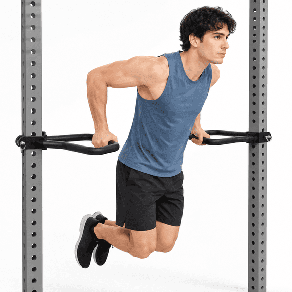Dip Bar Attachment for Squat and Power Racks, Fits 3x3 Inch Tube with 1-Inch Hole