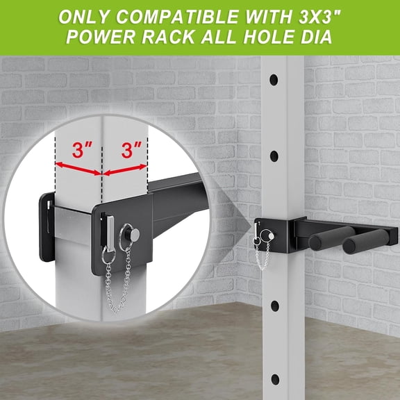 Dip Bar & Belt Squat Attachments for 2"x2" & 3"x3" Power Racks, Home Gym Strength Training