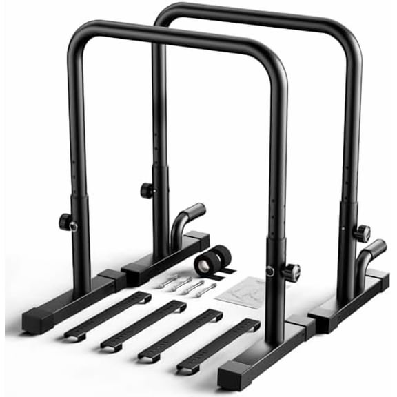 Dip Bar for Home Gym 880LBS Heavy Duty Dip Station Adjustable Height & Width Parallettes Bars for Full Body Strength Training Push Up Bar for Beginners & Advanced Users$$Sport & Recreation Other