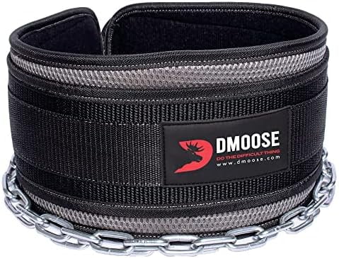 PULLUP & DIP Belt With Chain And 3x Carabiner, Dip Belt Incl. Neoprene Flaps As Clothing Protection, Weightlifting Belt, Weighted Belt, Pull-Up Belt For Calisthenics, Weight Training, Bodybuilding