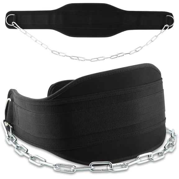 Dip Belt With Chain,Weightlifting Belt or Pull-Ups, Powerlifting, Squats, and Bodybuilding,550lbs - 650lbs Weight Capacity