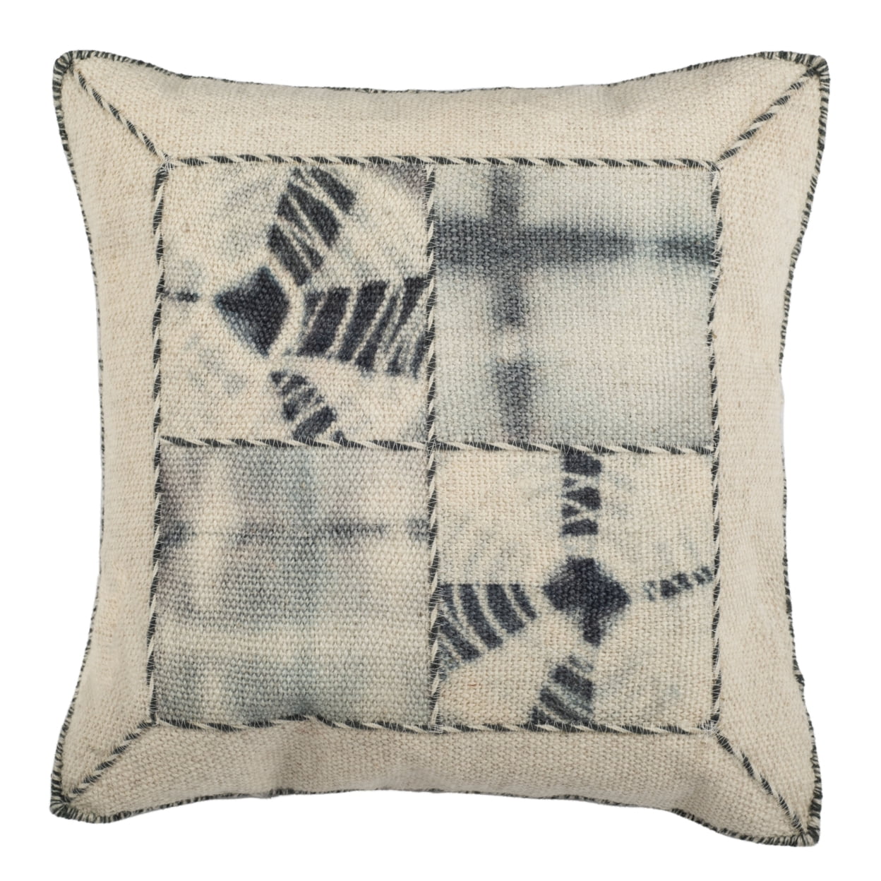 Seasalt Gray Dip-Dye Patchwork Square Pillow Set of 2