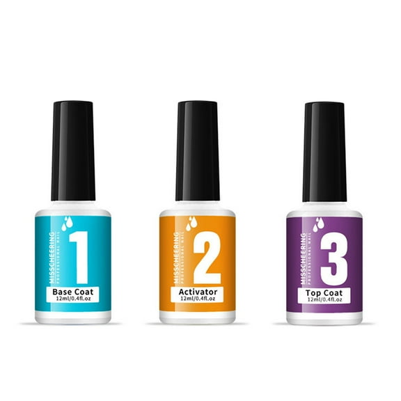 Dip Powder Liquid Set with Base Coat/Top Coat/Activator,Dipping Powder System Essential Kit for French Nail Art Manicure