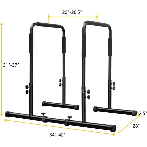 Dip Stand, Pull Up Bar Station, Power Tower, Heavy Duty Parallel Bar for Tricep Dips, Pull-Ups, Push-Ups, L-Sits