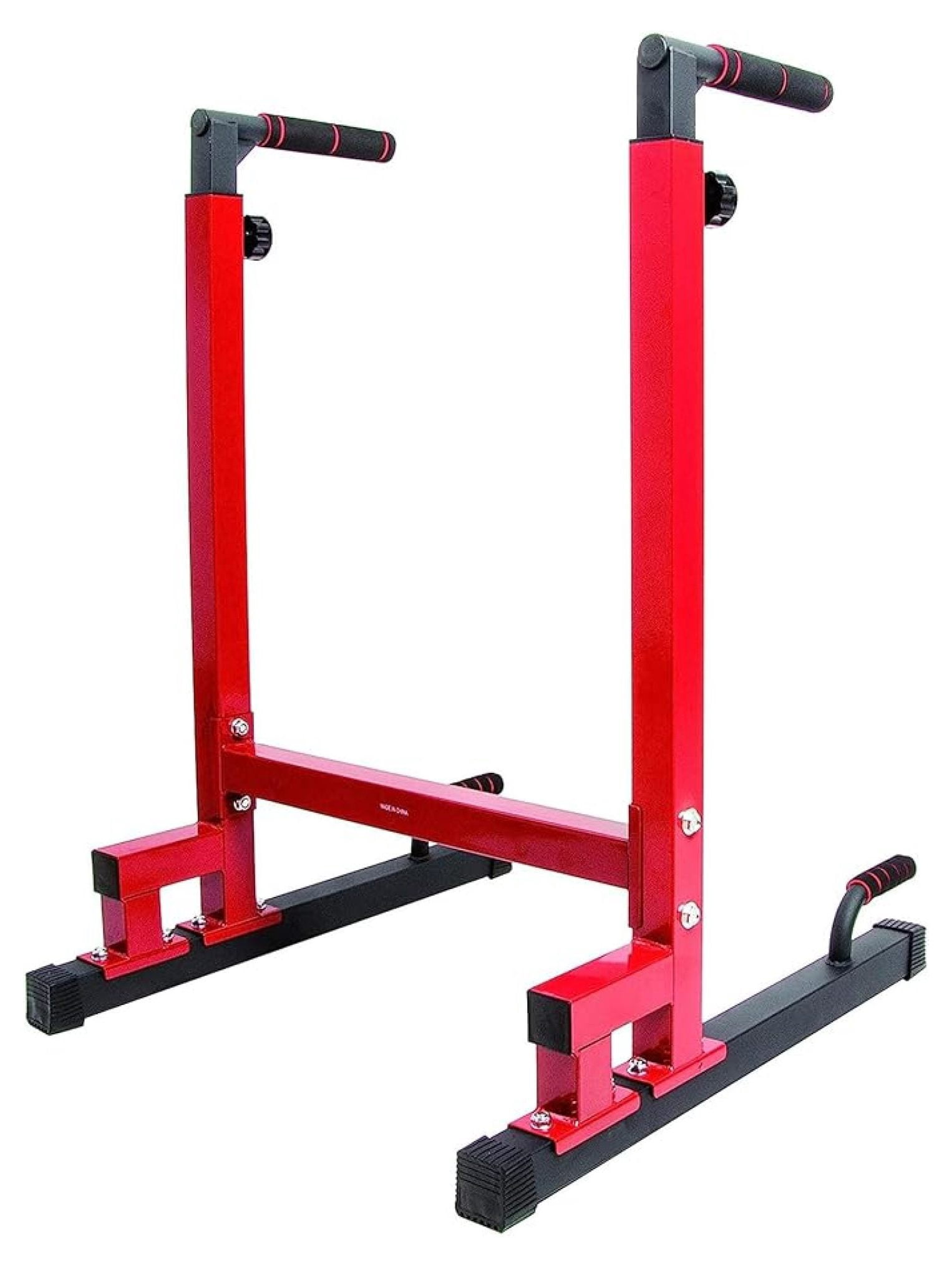 Dip Station Steel Frame Adjustable Height 500lb Capacity - Workout Bar for Home Gym, Pull Ups, Push Ups, Triceps, Leg Raises