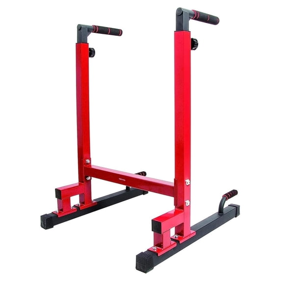 Dip Station Steel Frame Adjustable Height 500lb Capacity - Workout Bar for Home Gym, Pull Ups, Push Ups, Triceps, Leg Raises