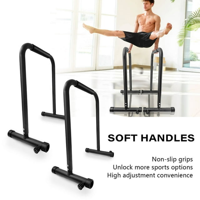 Dip bar Station Stabilizer Parallette Push Up Stand Adjustable Stands
