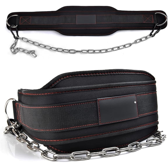 Dip belt With 37-40" Chain, 550lbs - 650lbs Weight Capacity, Weightlifting Belt for Dips and Pullups