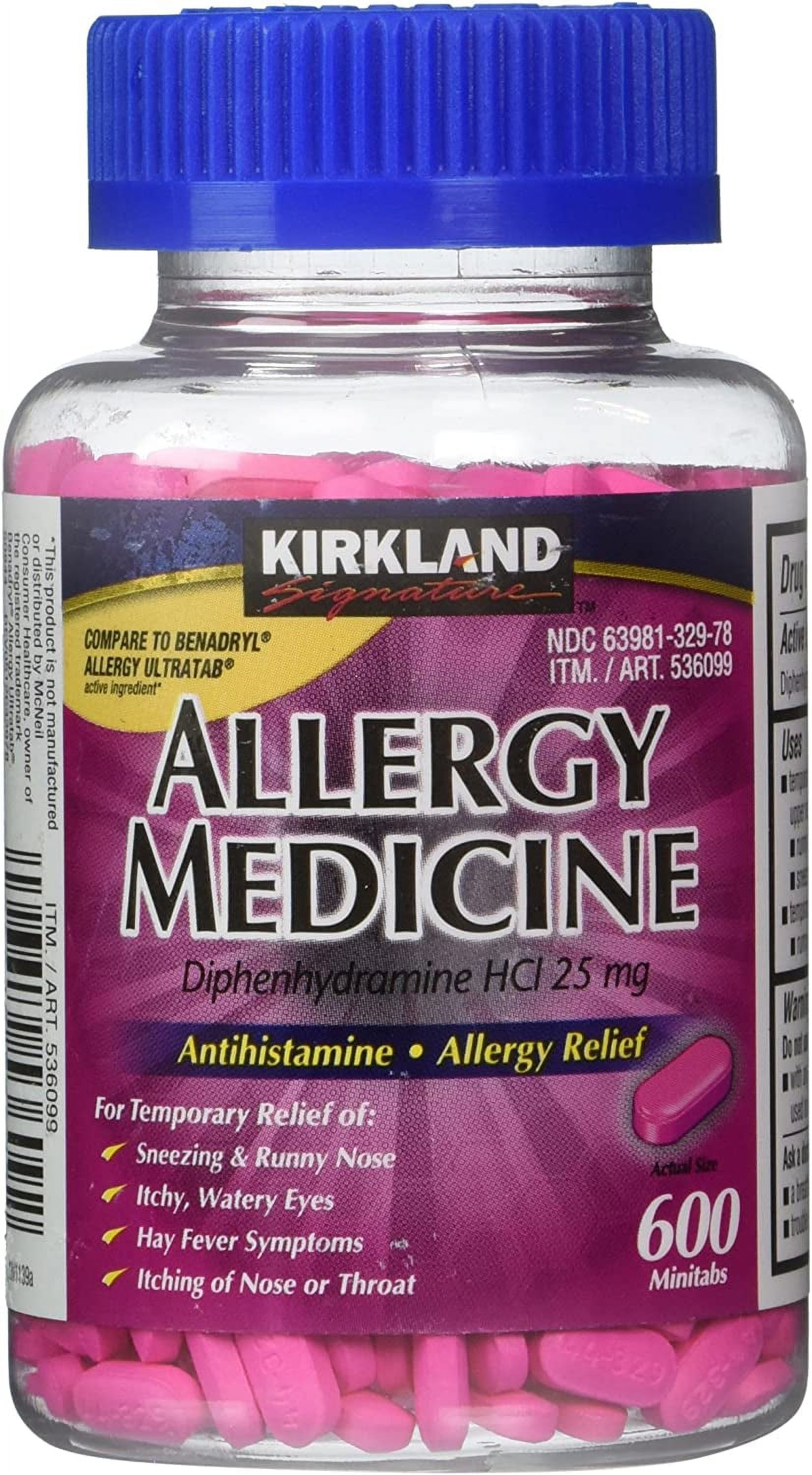 Diphenhydramine HCI 25 Mg Kirkland Brand Allergy Medicine