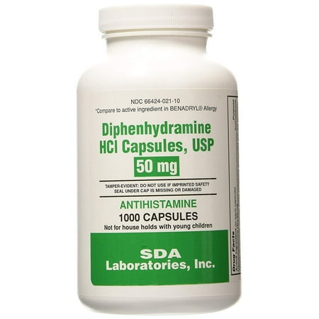 Diphenhydramine HCI 50 Mg Allergy Medicine and Antihistamine 1000 caps
