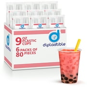 Diplastible 480 pack 9 oz Clear Plastic Drinking Cups