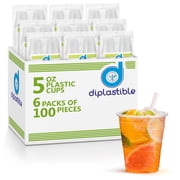 600 Count 5 oz Clear Plastic Cups - Disposable Drinking Cups for Parties, Birthday Party Supplies, Office, Home, Events, Picnics and Dessert