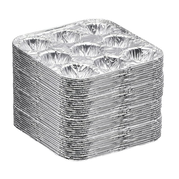 Diplastible 9-Cavity Disposable Aluminum Baking Pans, 48 Pack
