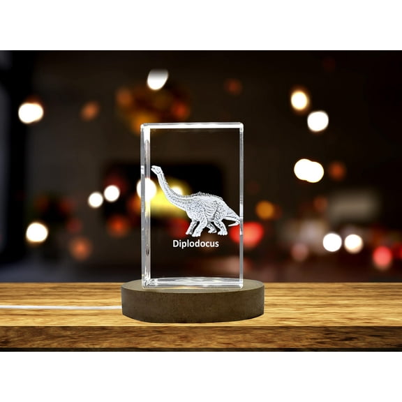 Diplodocus Dinosaur 3D Engraved Crystal 3D Engraved Crystal Keepsake/Gift/Decor/Collectible/Souvenir