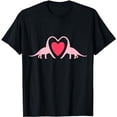 thumbnail image 1 of Diplodocus Dinosaur Love With Heart (Pink and Red) Design T-Shirt, 1 of 5