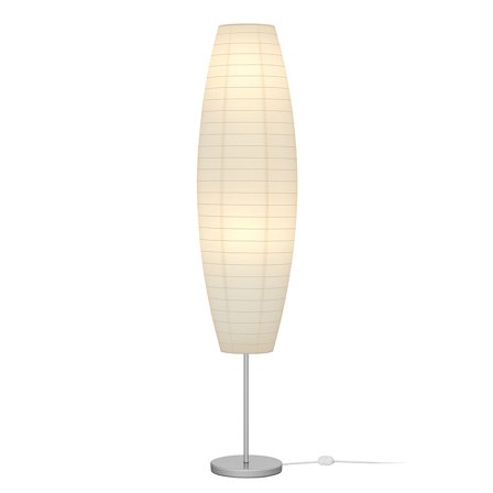 Rice Paper Floor Lamp 59-Inches Tall - Japanese Decor Standing Lamps For Bedrooms With White Paper Shade - Floor Lamps For Living Room - Rice Paper Floor Lamp For Bedroom, Dorm Room Essentials
