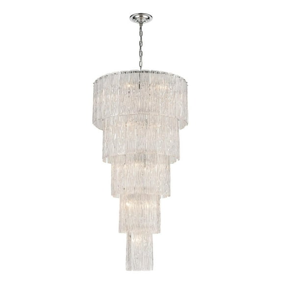 Elk Lighting D4300 Diplomat 19-Light Chandelier Large, 26W X 26D X 51H, Clear, Chrome