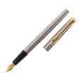 thumbnail image 1 of Diplomat Traveller Stainless Steel with Gold Trim Fountain Pen, Medium, 1 of 11