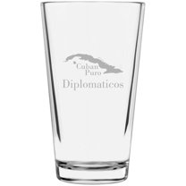 Diplomaticos Cuban Cigar Themed Etched 16oz Libbey Pint Glass
