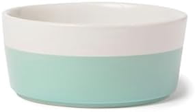 Dipper Ceramic Dog Bowl for Small and Large Breeds - Heavyweight and Durable Pet Food and Water Dish Crock, Dishwasher Safe, Modern (Mint, Medium)