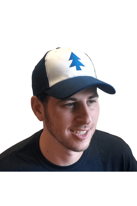 Dipper Pines Tree Hat Gravity Falls Baseball Cap Costume White Blue Pine Cosplay