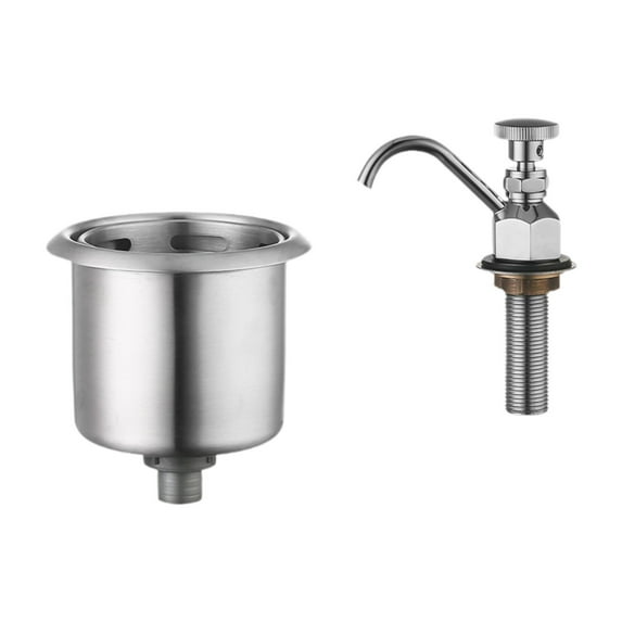 Dipper Well Faucet Coffee Shop Accessory, Stainless Steel Bar Adjustable Single Hole Kitchen Faucet for Ice Hammers, Ice s regular