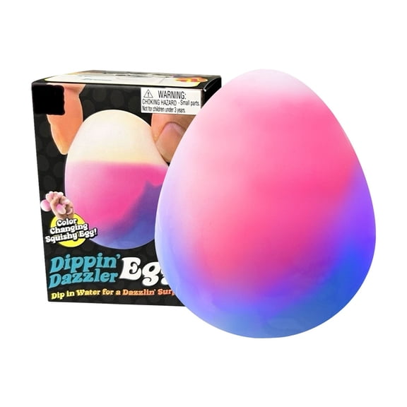 Dippin Dazzler - Sensory Squeeze Egg, Easter Stress Relief Fidget Balls, Changes Color, Pink