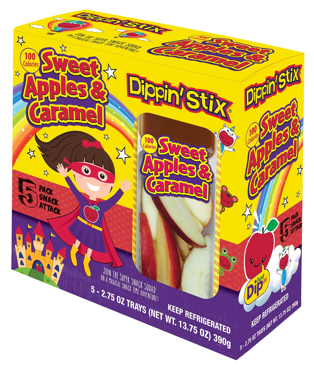 Dippin' Stix Sweet Gala Apples & Caramel Snack Packs, 2.75 oz, 5 Count