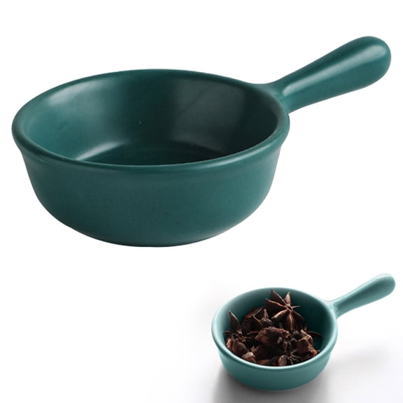 Dipping Bowl with Handle,Small Seasoning Dish with Convenient Handle Design,For Ketchup Sauce Condiments,1PC,Green