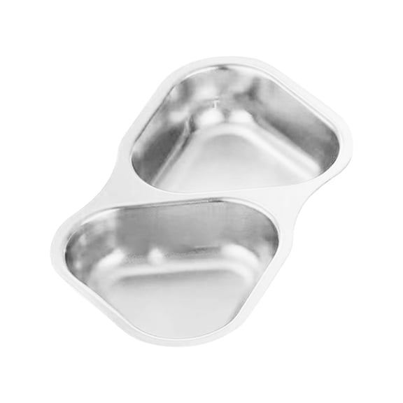 Dipping Dish,Stainless Dish Divided Dipping Plates Divided Seasoning Dip Bowl 2 Compartment Vinegar Seasoning Dishes Vinegar Soy Condiment Tray