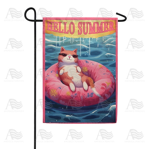 Dipping In Float Relaxing Summer Pool Theme Outdoor Welcome Accent, 12x18 POLE NOT INCLUDED