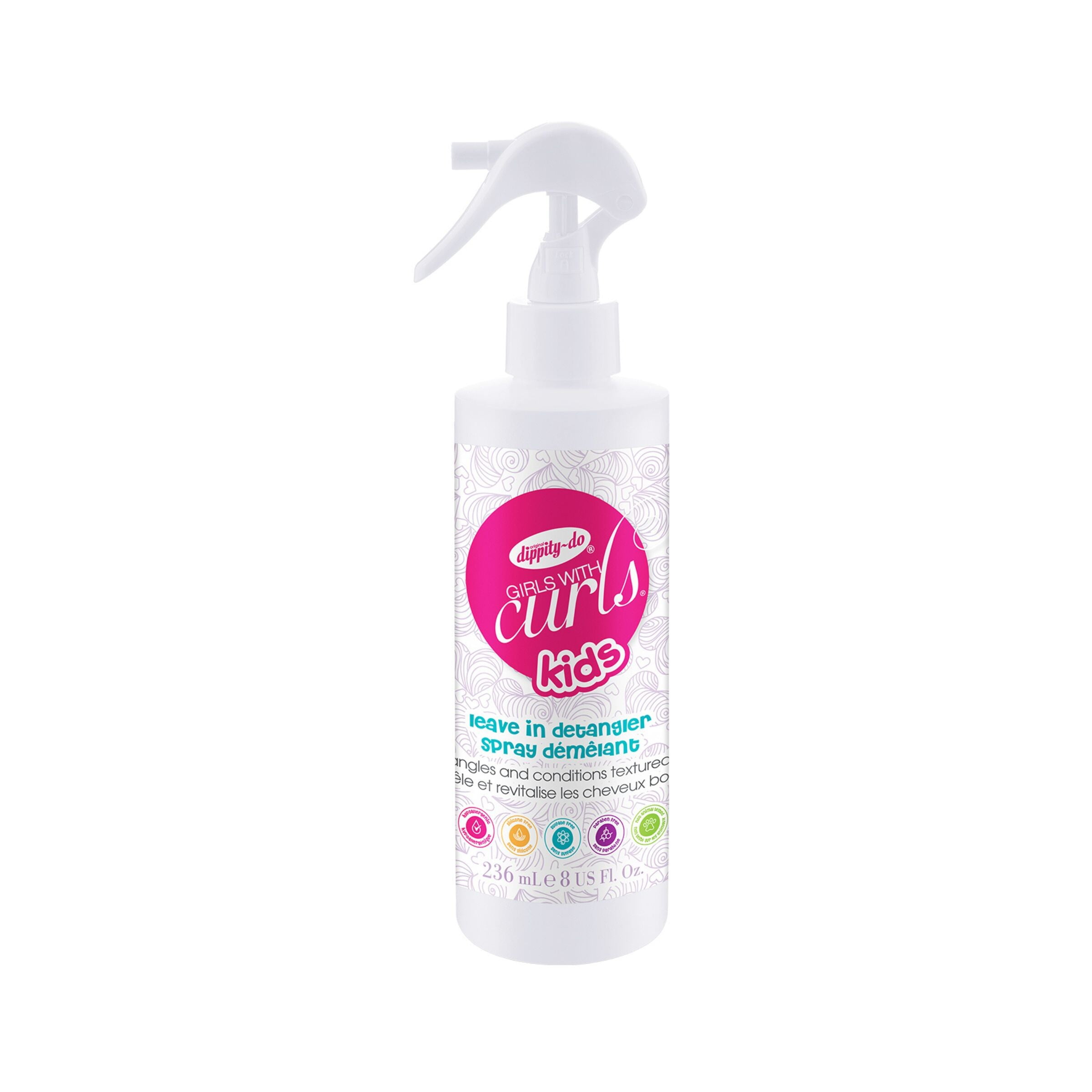 Dippity-do Girls with Curls Kids Leave In Detangler Spray, 8 fl. oz.