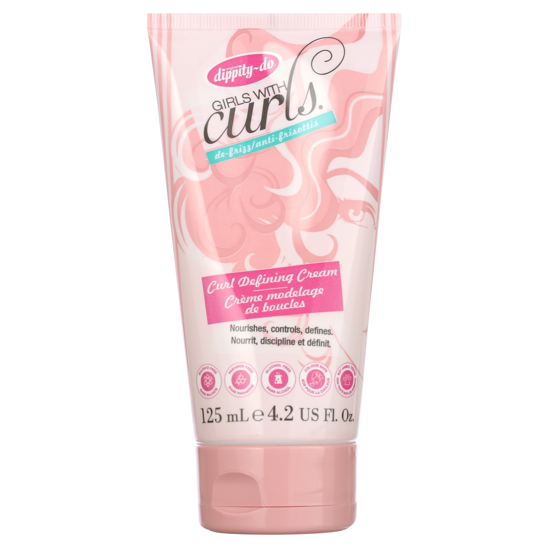 Dippity-do Girls with Curls De-Frizz Leave-In Curl Hair Defining Cream, 4.2 fl oz
