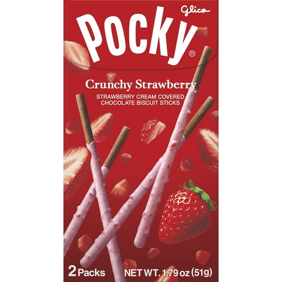 DippyCookies Crunchy Strawberry Covered Biscuit Sticks, 1.79 oz (pack of 60)
