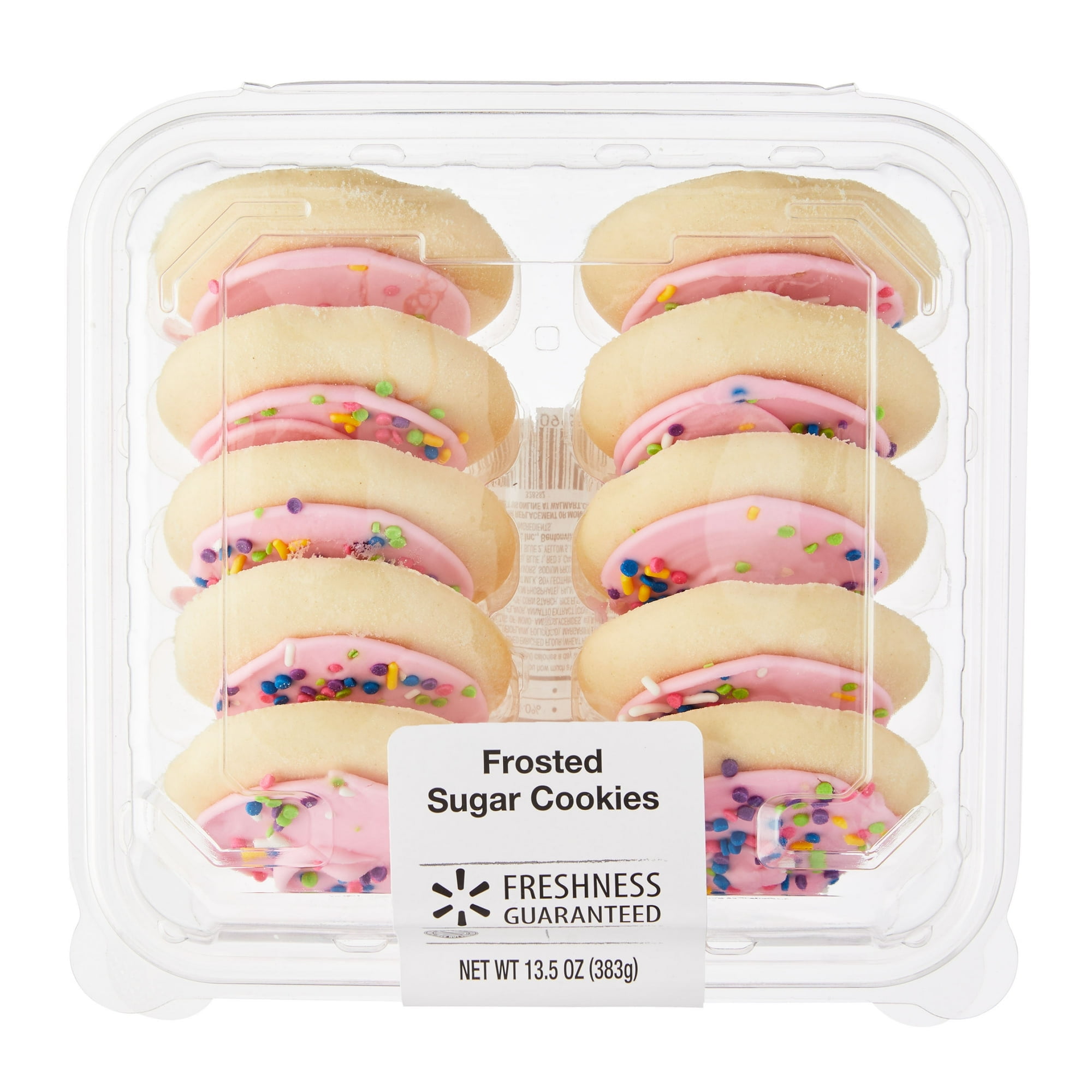 DippyCookies Guaranteed Frosted Sugar Cookies, Pink, Shelf-Stable, Whole, 13.5 oz, 10 Count (Pack of 2)