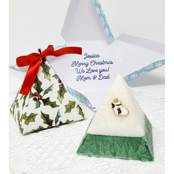 Diprana Crystal Pyramid Candle Organic and Handmade.