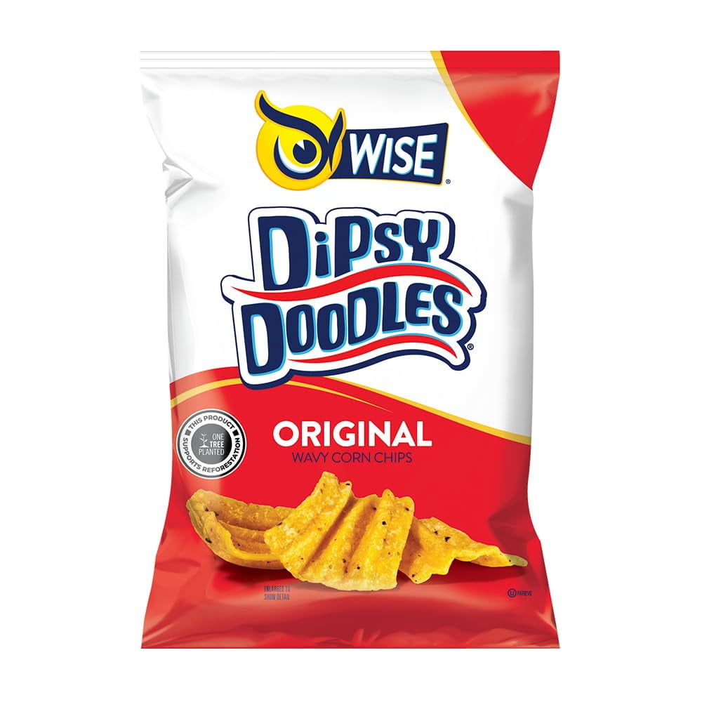 Dipsy Doodles Wavy Corn Chips, Original, Bulk Snack Chips for Fun and