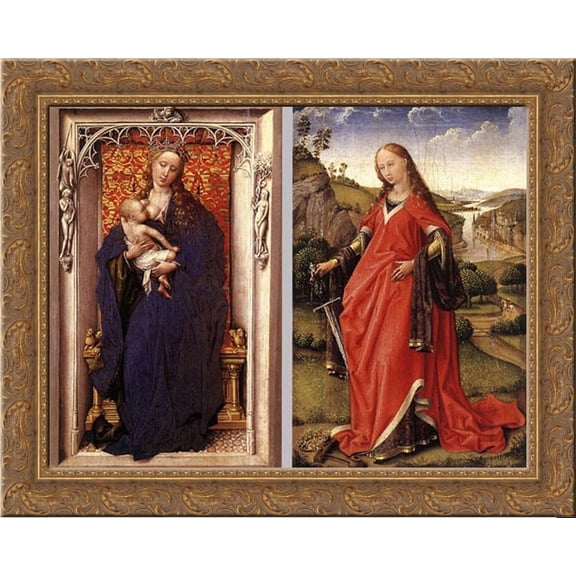 Diptych 24x20 Gold Ornate Wood Framed Canvas Art by Weyden, Rogier van der