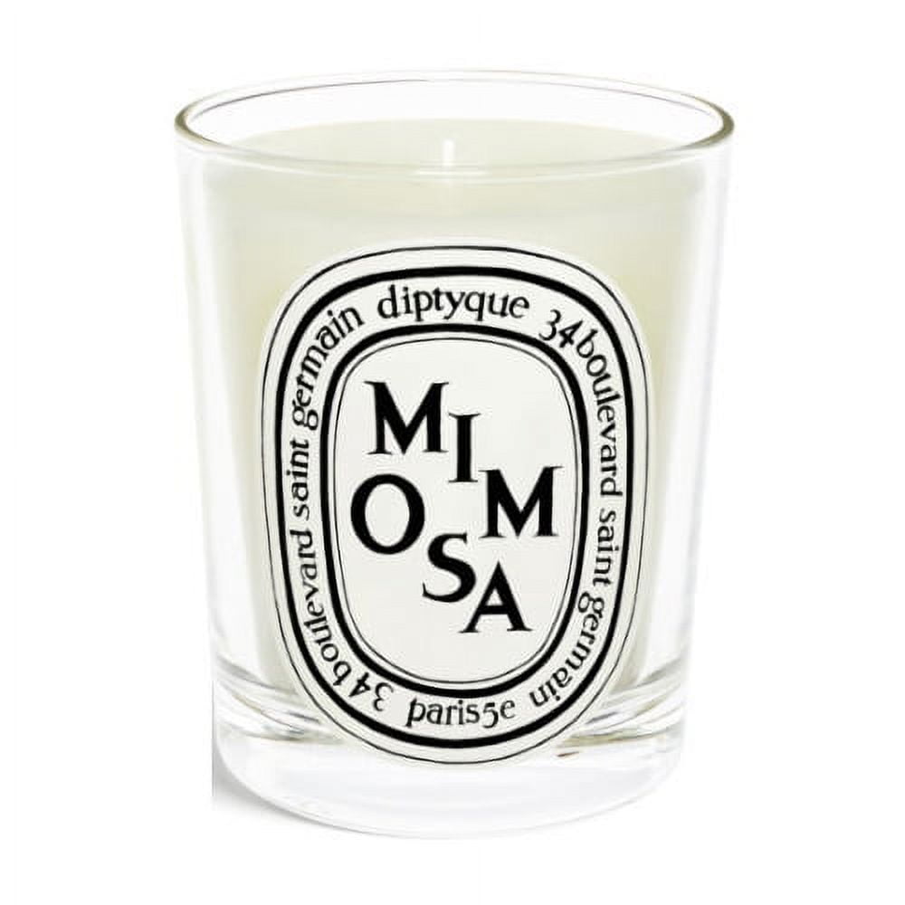 Mimosa Scented Soy Candle in Yellow Glass
