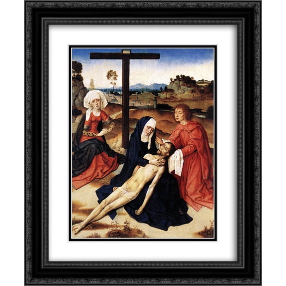 Dirck Bouts 2x Matted 20x24 Black Ornate Framed Art Print 'The Lamentation of Christ'
