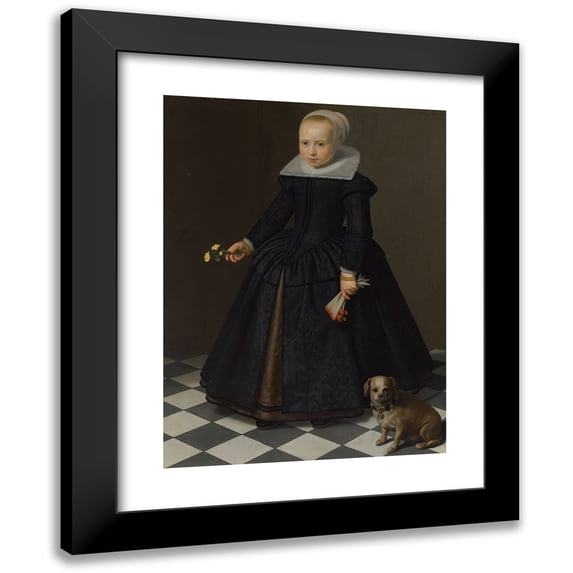Dirck Dircksz. van Santvoort 11x14 Black Modern Framed Museum Art Print Titled - Portrait of a Girl