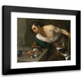 thumbnail image 1 of Dirck Van Baburen 14x12 Black Modern Framed Museum Art Print Titled - Narcissus Gazing at His Reflection, 1 of 5
